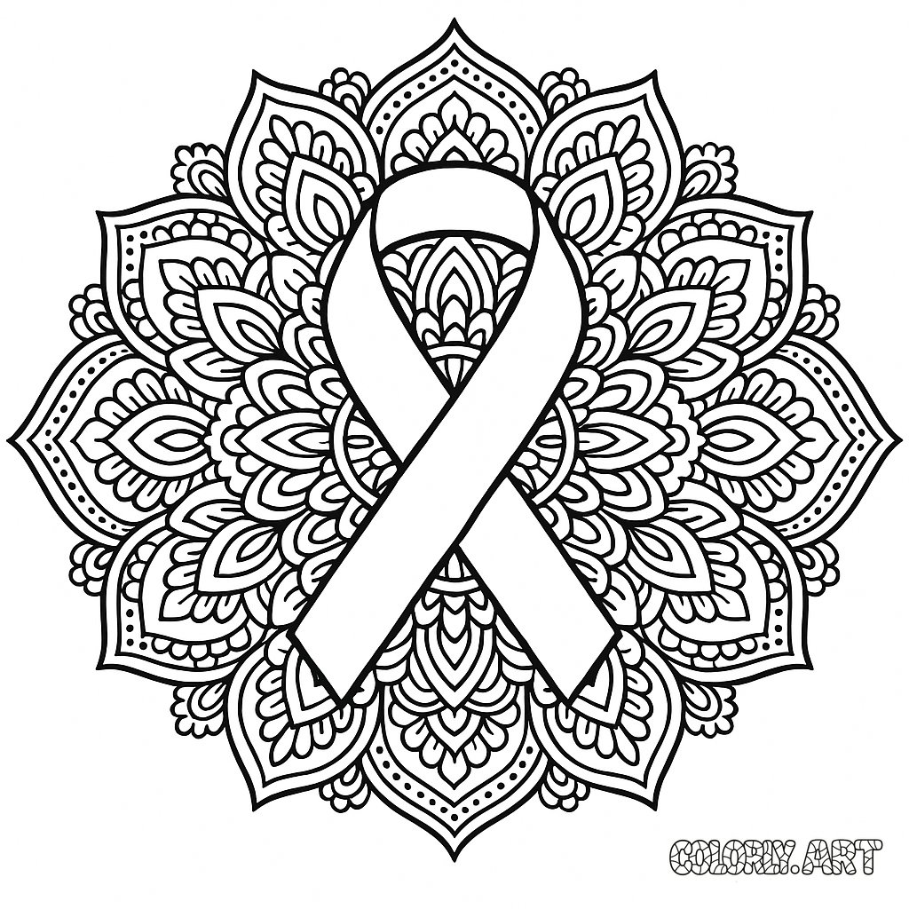 Cancer Ribbon Mandala
